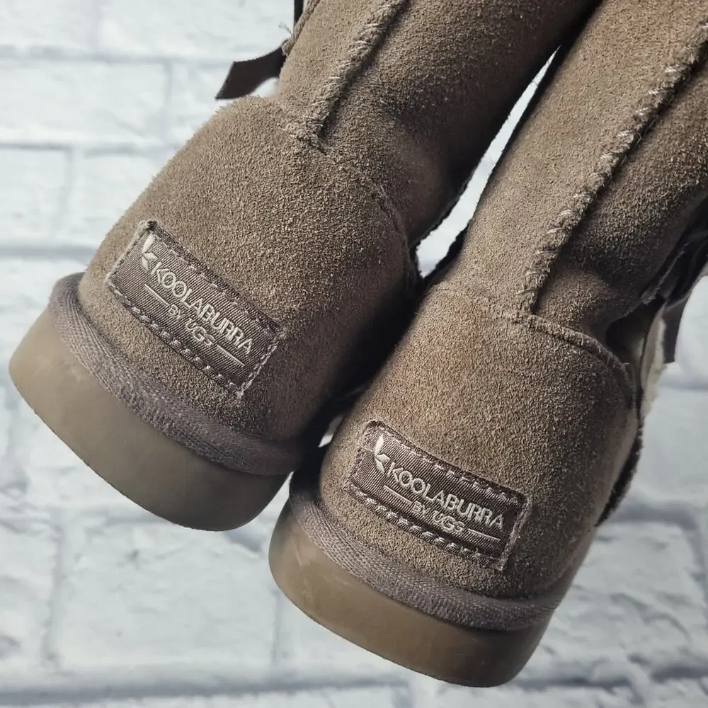 Koolaburra by Ugg Victoria Short Suede Boots with Bows size 4